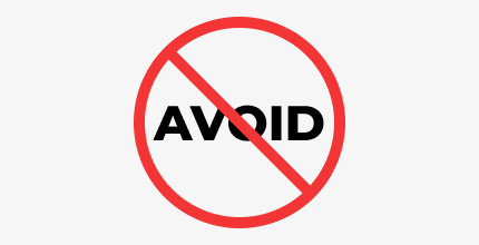 Avoid symbol representing common file sharing mistakes
